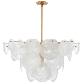 Talia Large Chandelier 37" Glass Lights Luxury Modern for Living Room