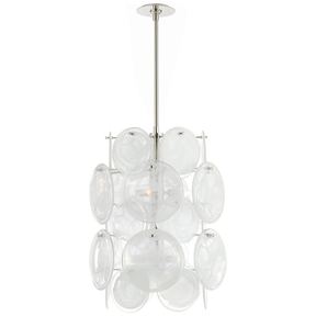 Talia Barrel Glass Chandelier 20", Kitchen Lighting Modern Chandelier for Home