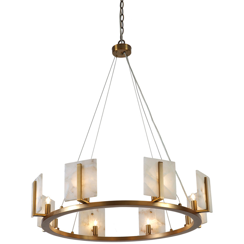 Draven Alabaster Large Contemporary Halo Chandelier