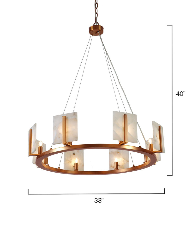 Draven Alabaster Large Contemporary Halo Chandelier