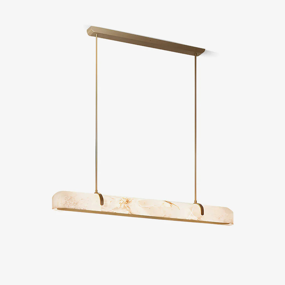 Eamon Linear Alabaster Chandelier, Kitchen Island Pendant Light