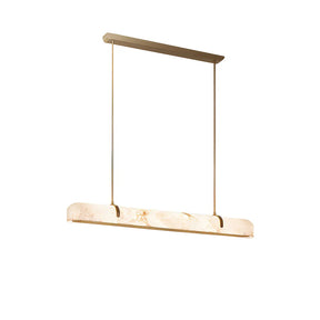 Eamon Linear Alabaster Chandelier, Kitchen Island Pendant Light