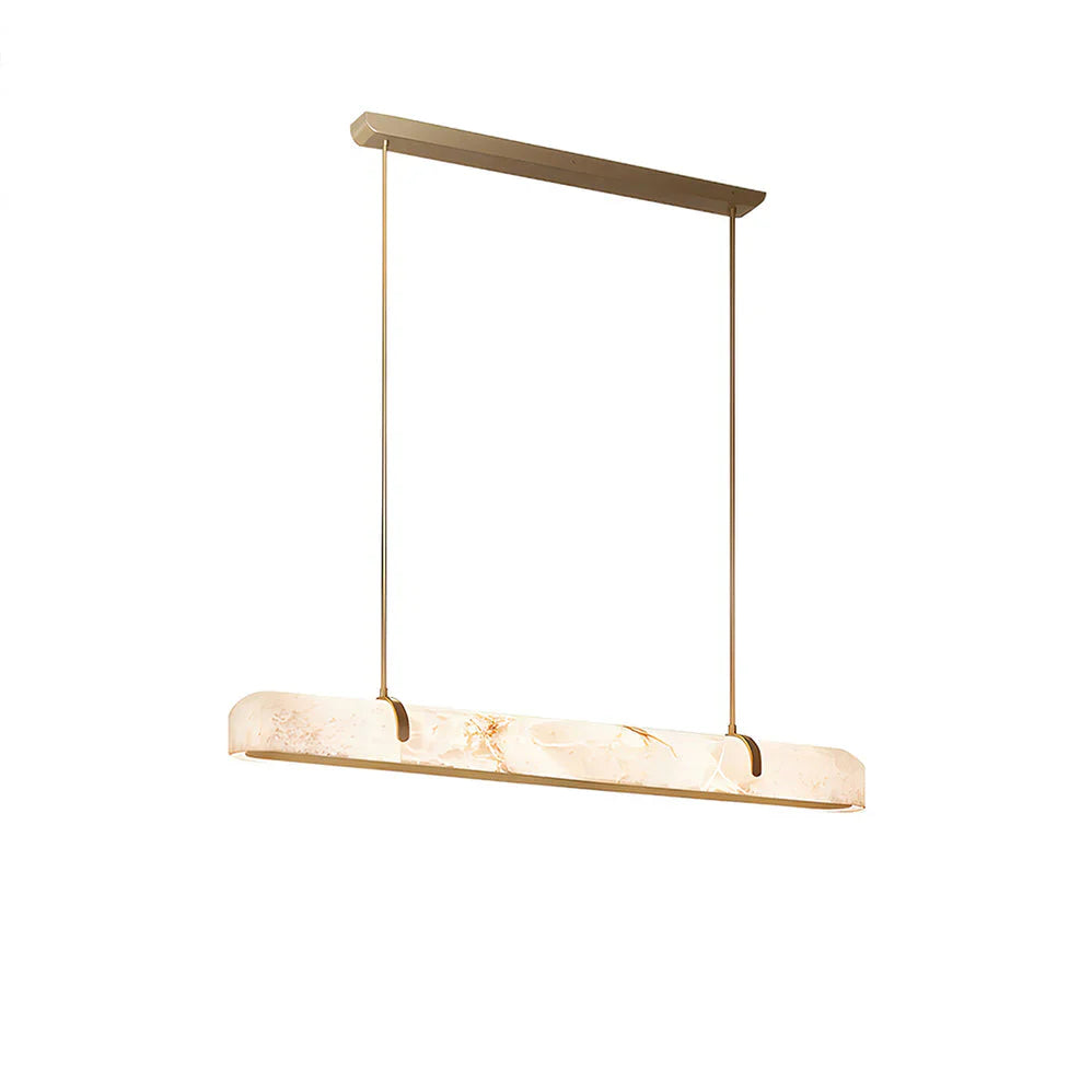 Eamon Linear Alabaster Chandelier, Kitchen Island Pendant Light