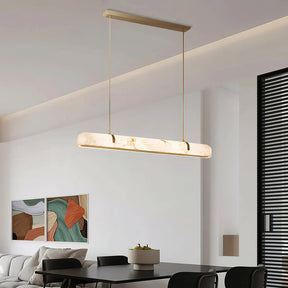 Eamon Linear Alabaster Chandelier, Kitchen Island Pendant Light