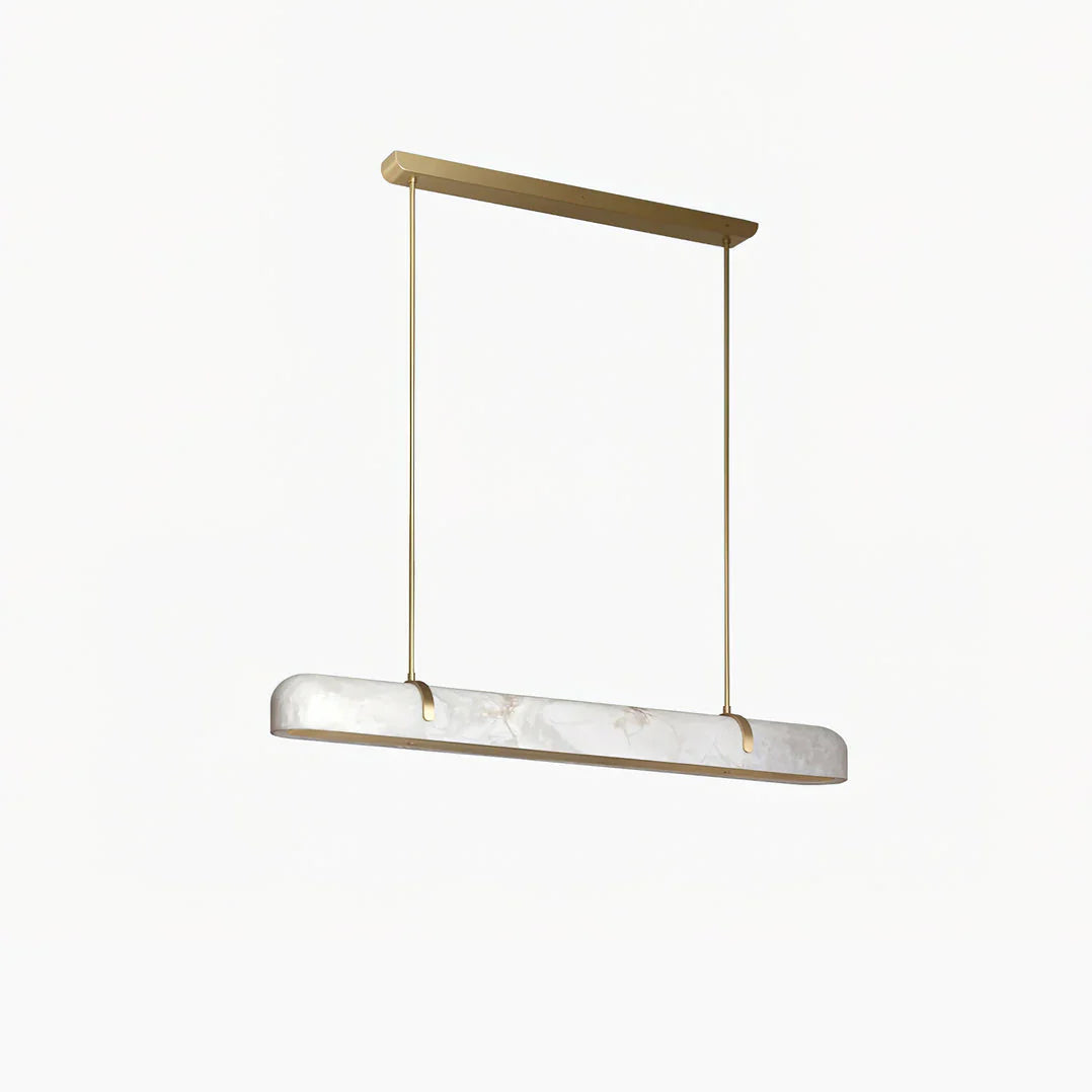 Eamon Linear Alabaster Chandelier, Kitchen Island Pendant Light