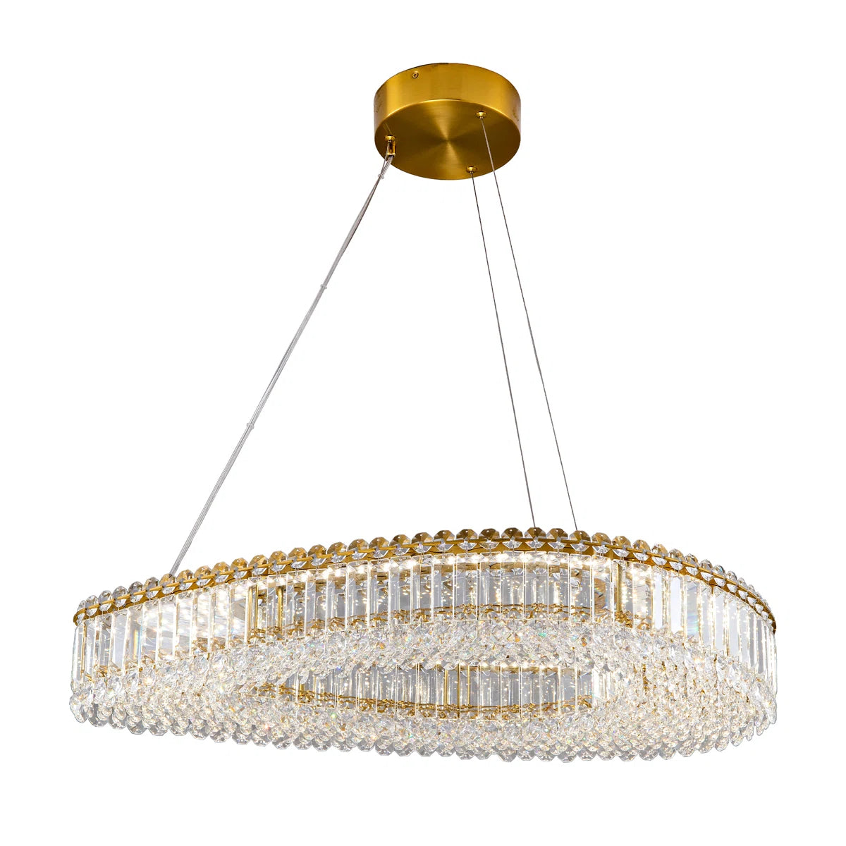Merlin 31.5" Contemporary LED Crystal Pendant Light – Ideal for Dining Rooms, Kitchens, Bedrooms & More