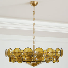 Solaris Amber Glass Disc Chandelier