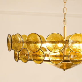 Solaris Amber Glass Disc Chandelier