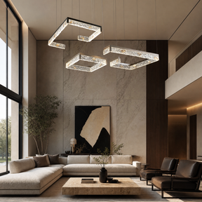 Luminous Cube Modern Multi-Tier Cluster Chandelier
