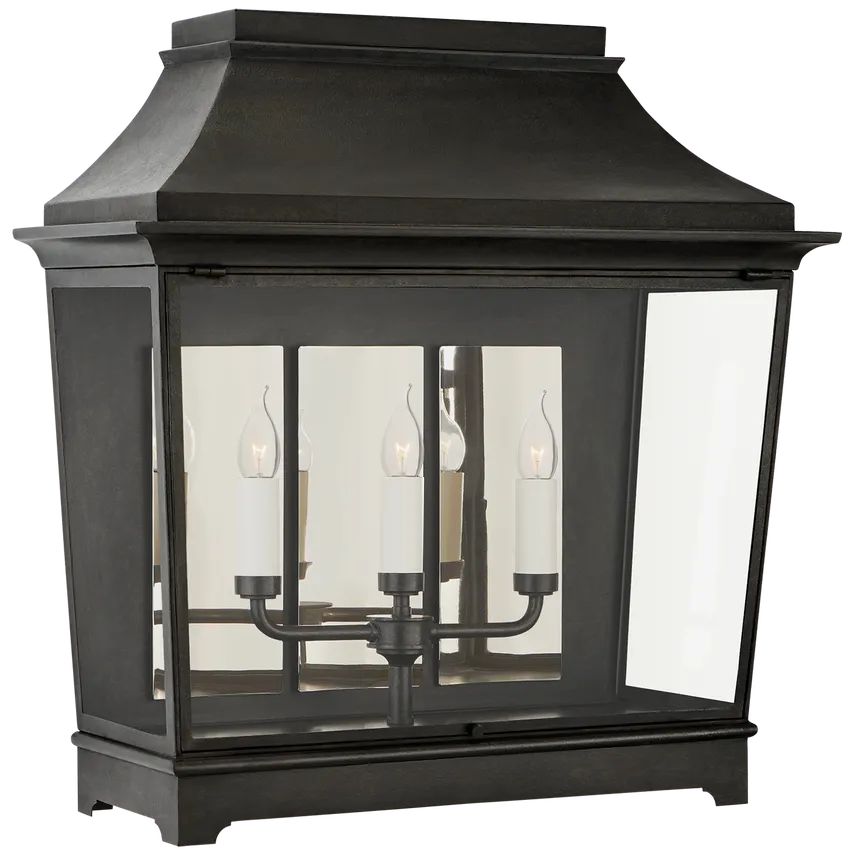 Bailey Classic Wide 3/4 Lantern Wall Sconce Outdoor