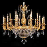 22 lights brass hanging chandeliers