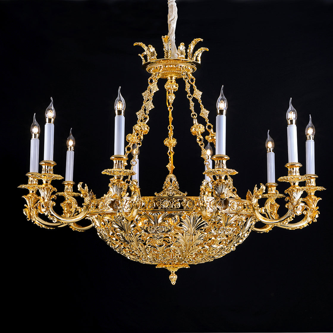 1950s brass chandelier