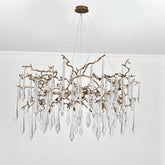 Dawn Teardrop Branch Brass Round Chandelier