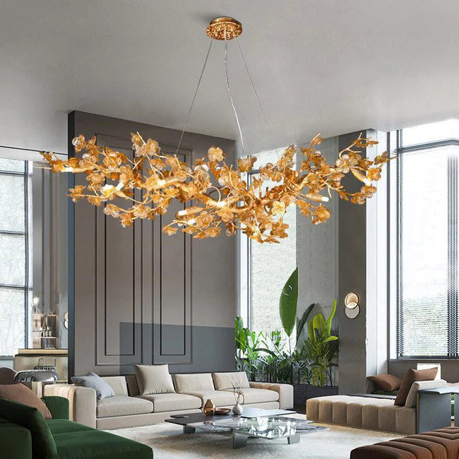 Modern Flower Linear Branch Chandelier