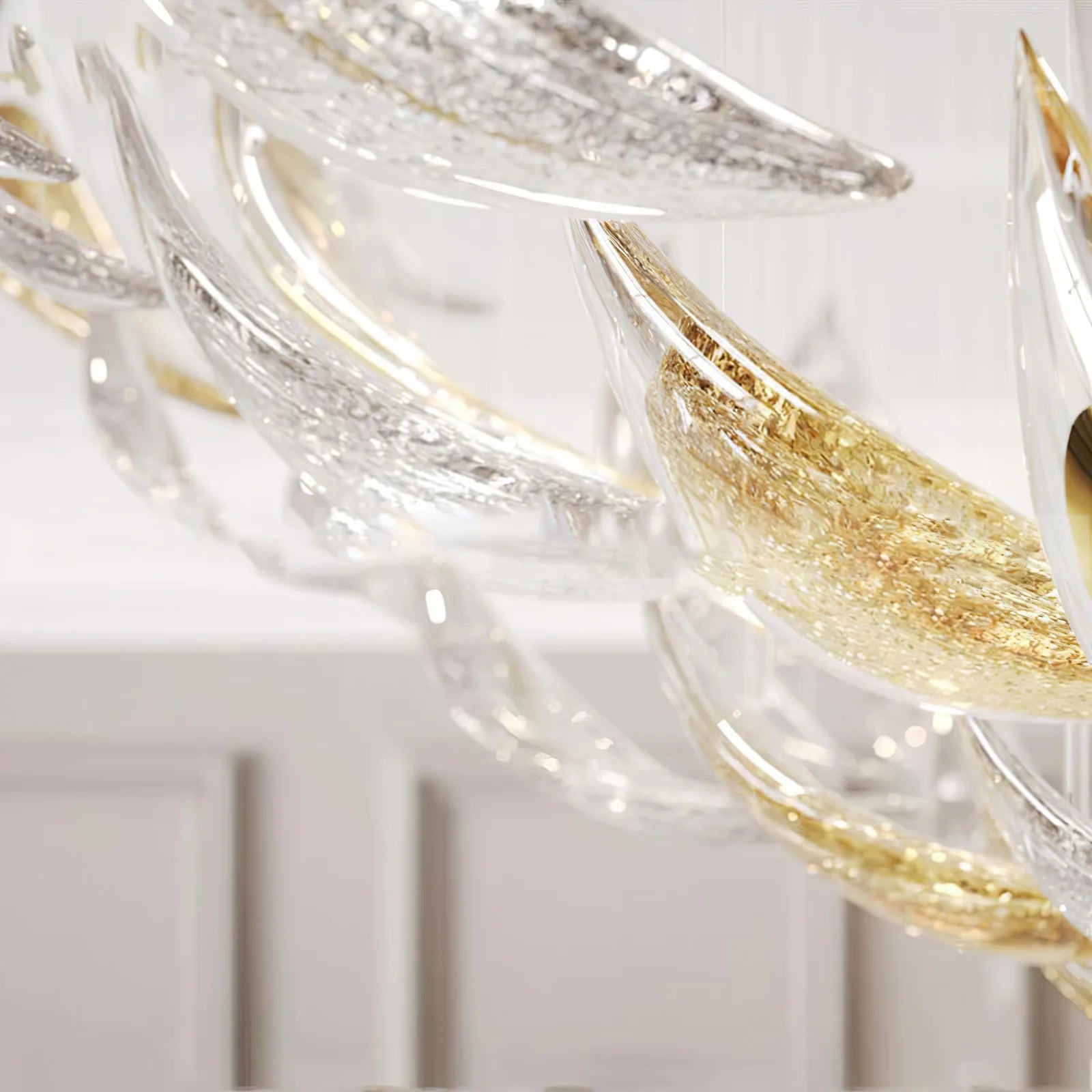 Golden Floating Leaves Chandelier