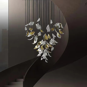Golden Floating Leaves Chandelier