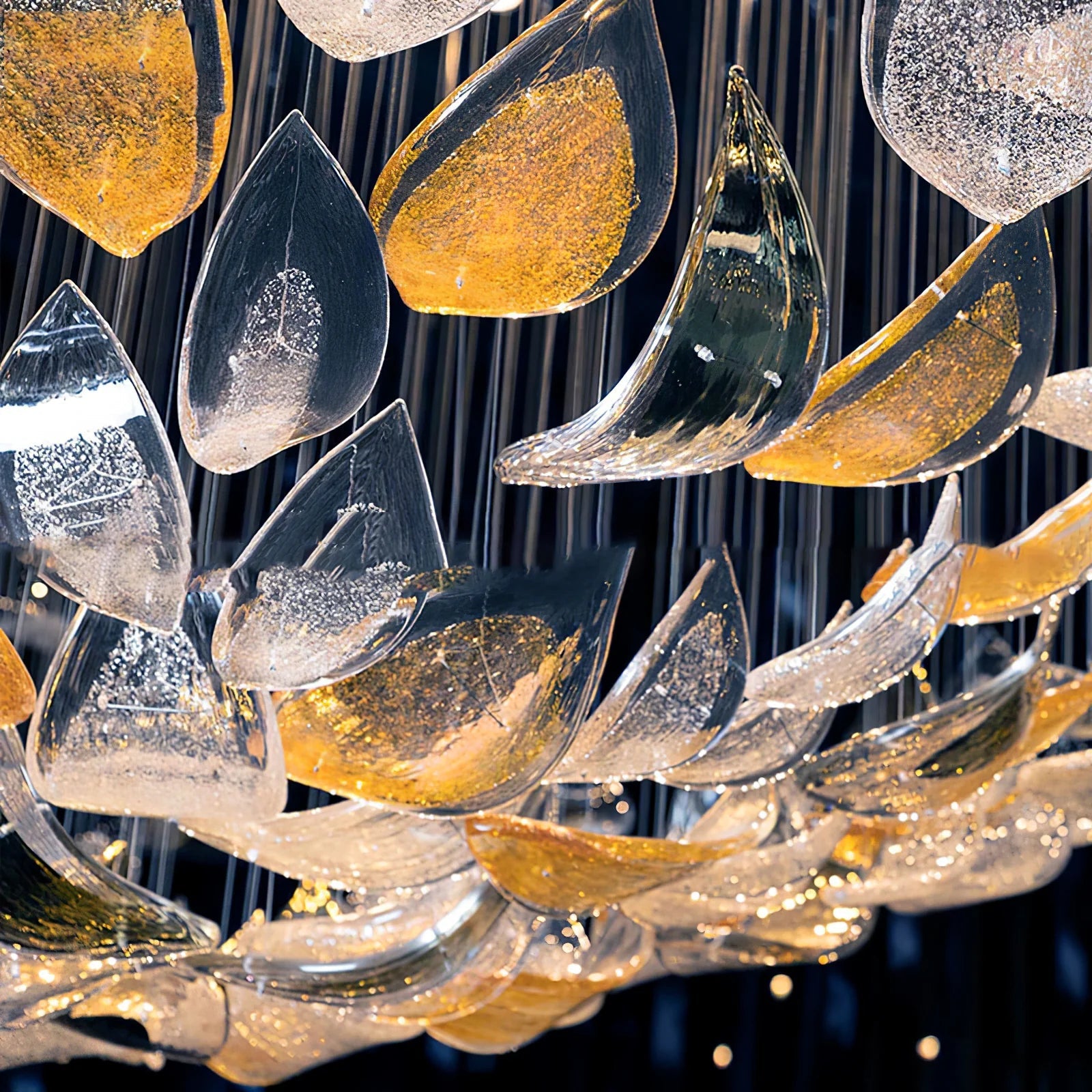 Golden Floating Leaves Chandelier