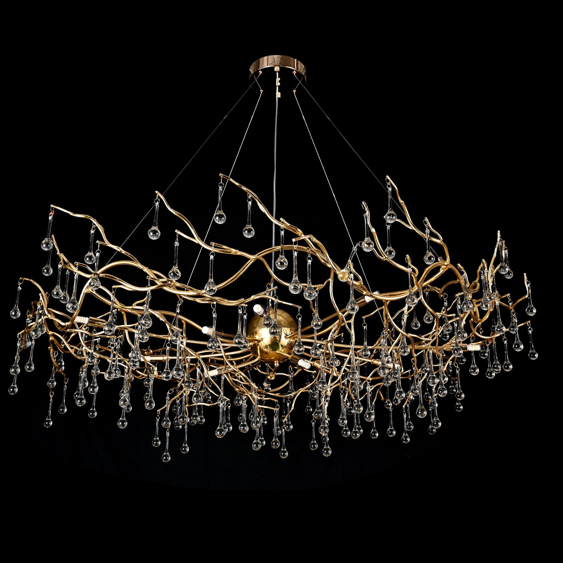 Dawn Livio Teardrop Branching Brass Round Chandelier
