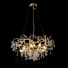 Dawn Livio Teardrop Branching Brass Round Chandelier