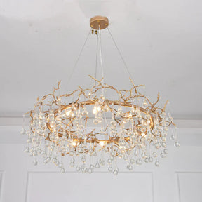 Modern Round Small Water Drop Branch Chandelier