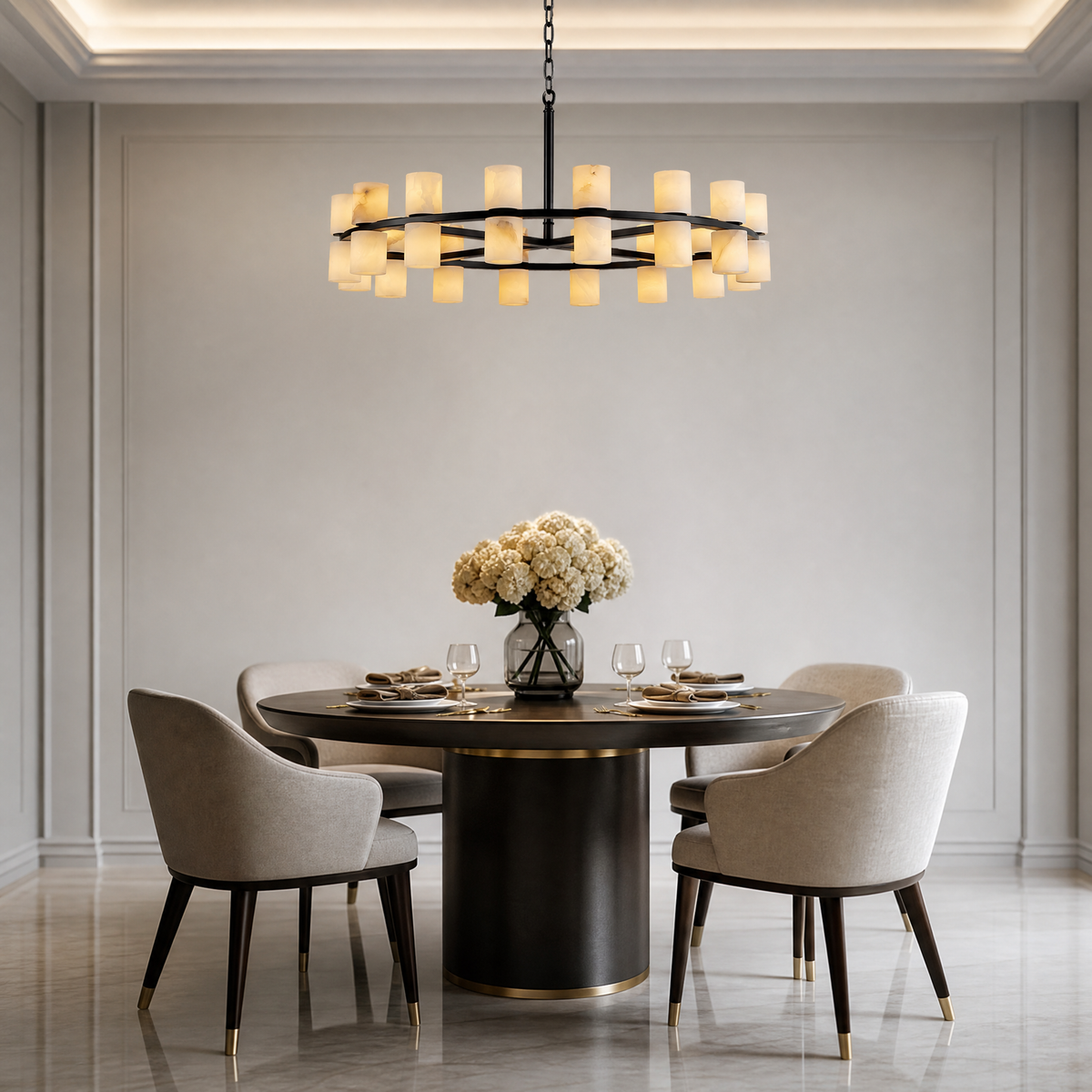 Ma Yan Branch Semi-circular Pendant 1000 - Matte Black