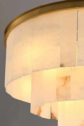 Modern Alabaster Tiered Chandelier - Merlin Lamps