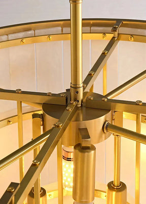 Modern Alabaster Tiered Chandelier - Merlin Lamps