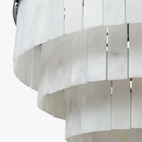 Modern Alabaster Tiered Chandelier - Merlin Lamps