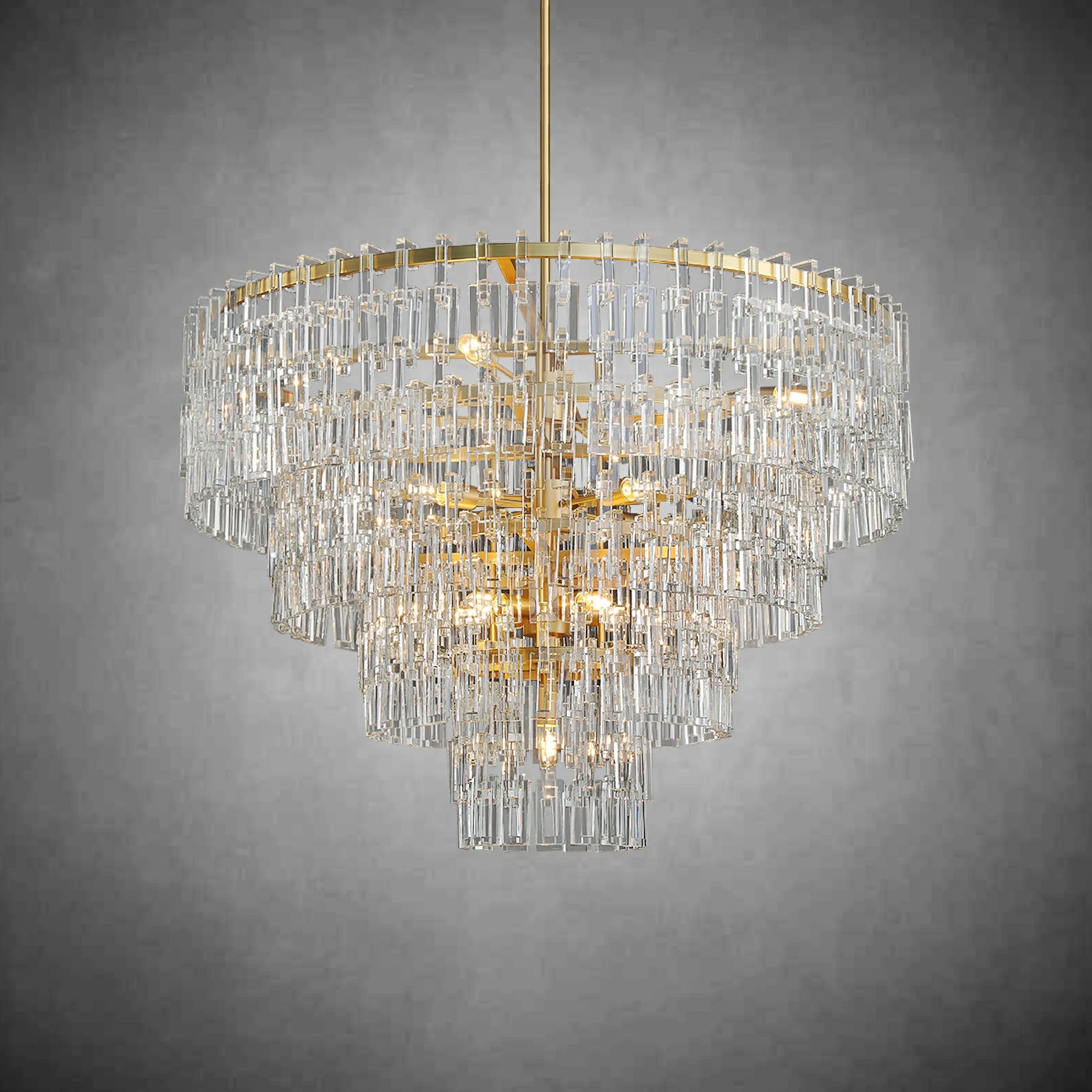Melody K9 Crystal Tiered Round Chandelir for Living Room Bedroom