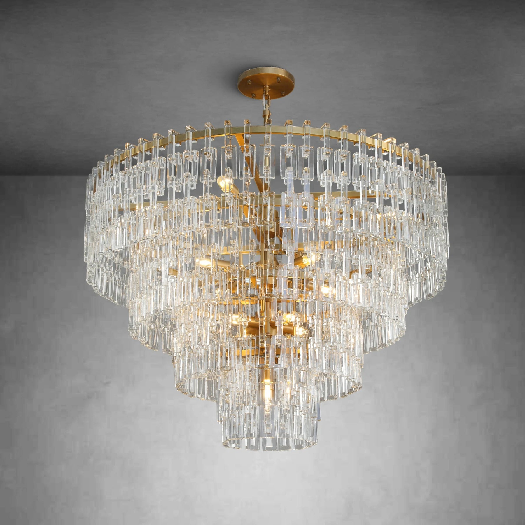 Melody K9 Crystal Tiered Round Chandelir for Living Room Bedroom