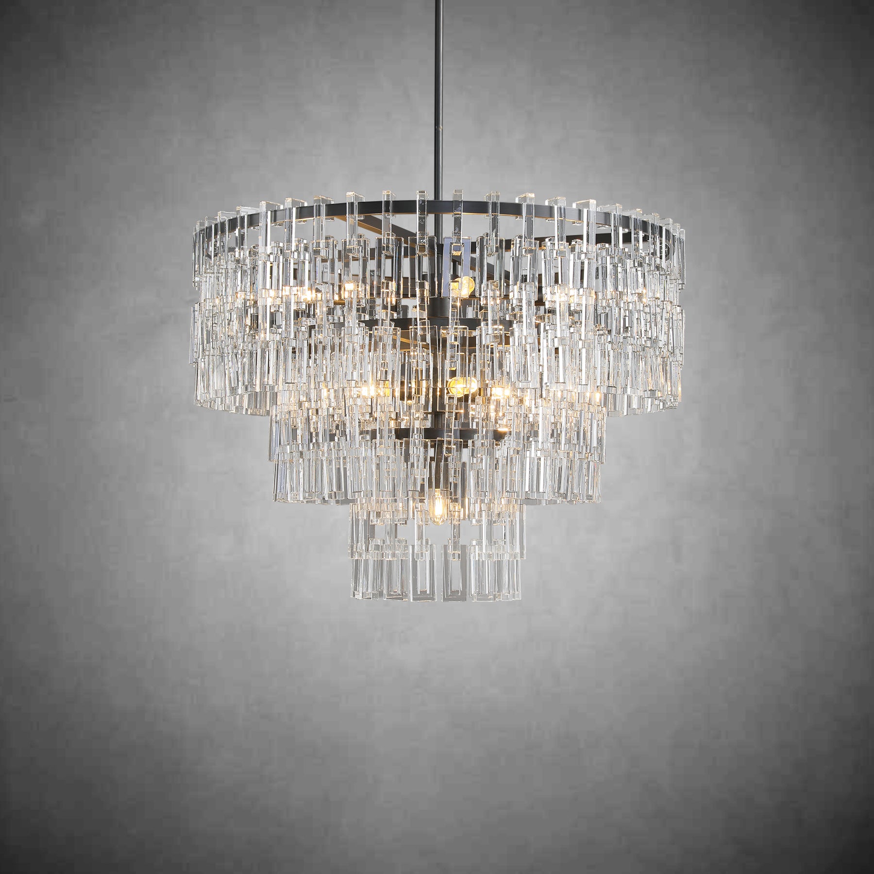Melody K9 Crystal Tiered Round Chandelir for Living Room Bedroom