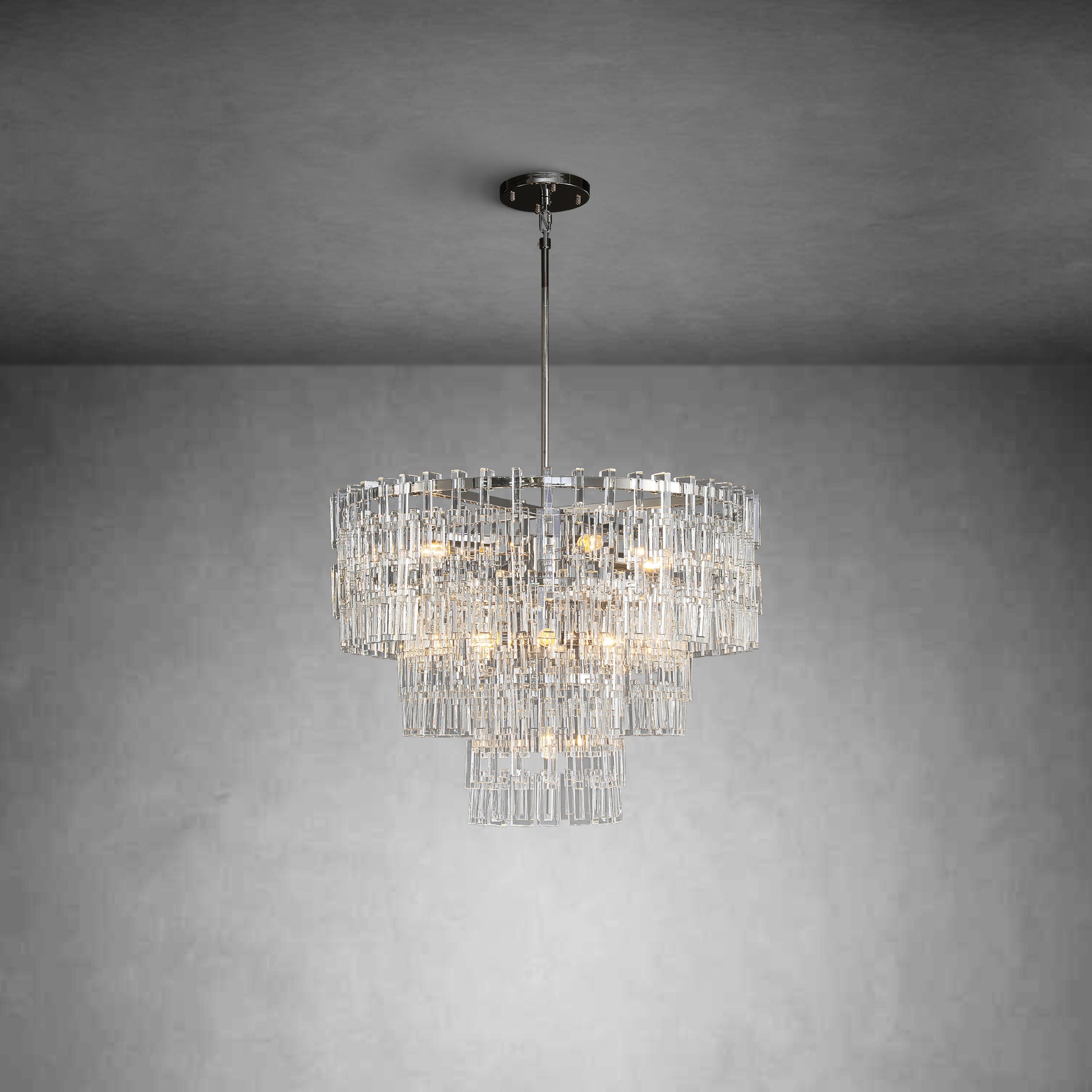 Melody K9 Crystal Tiered Round Chandelir for Living Room Bedroom