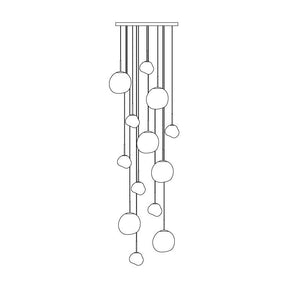 Multi Lava Round Chandelier