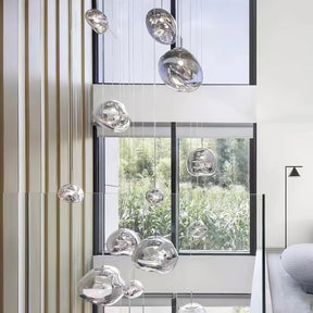 Multi Lava Round Chandelier