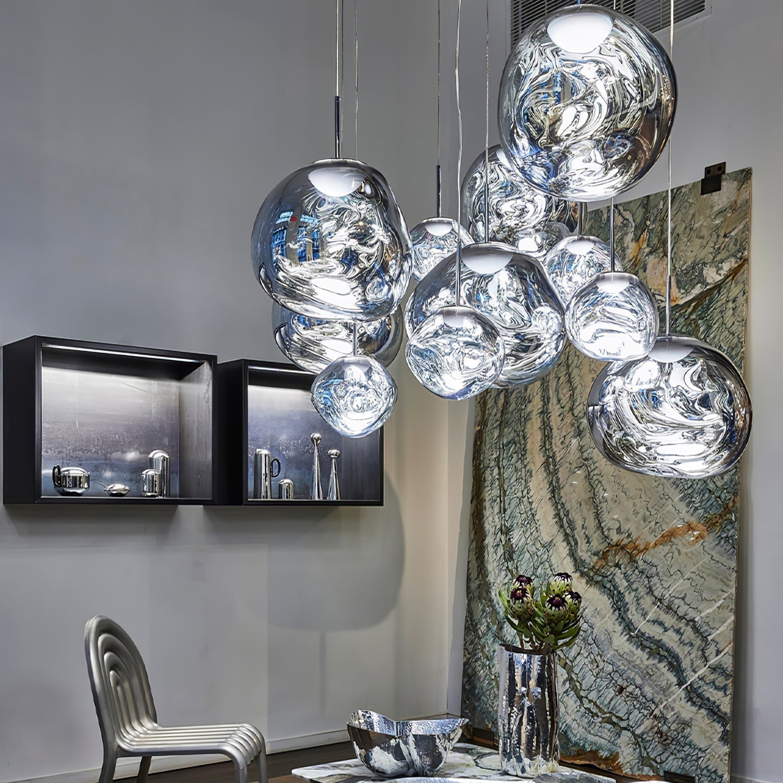 Multi Lava Round Chandelier