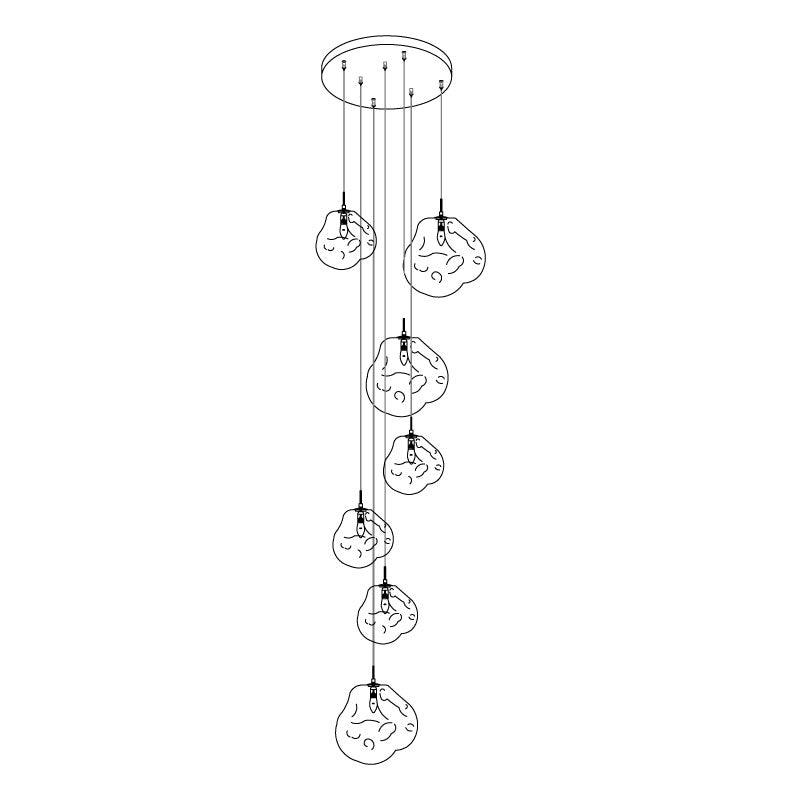 Multi Lava Round Chandelier