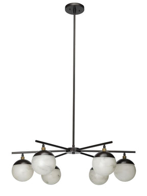 Maelis Alabaster 6 Light Chandelier for Bedroom, Living Room