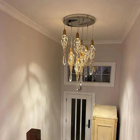 Stairwell Branch Strata Crystal Spiral Chandelier