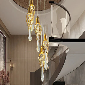 Stairwell Branch Strata Crystal Spiral Chandelier