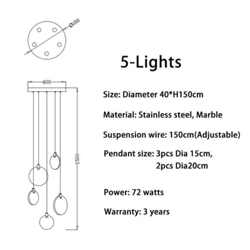 Alabaster Long Staircase Chandelier 5 styles