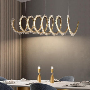 Modern Spiral Crystal Chandelier for Dining Room