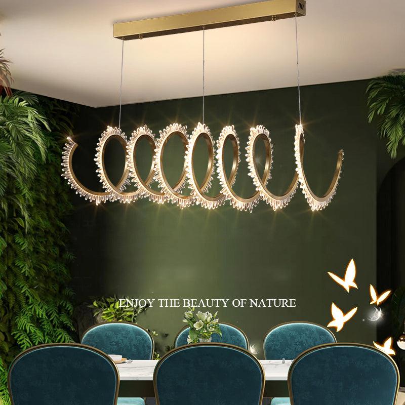 Modern Spiral Crystal Chandelier for Dining Room