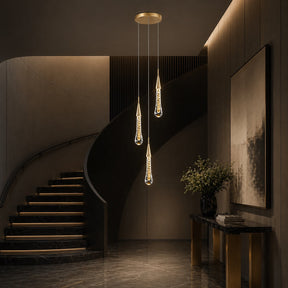 Modern Gold Chandelier Pendant Light Hanging Aluminum LED Fixture for Dining Room Illumination 6