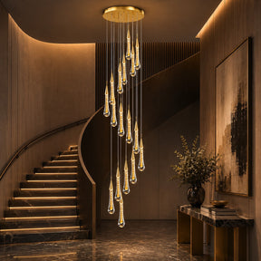 Modern Gold Chandelier Pendant Light Hanging Aluminum LED Fixture for Dining Room Illumination 9
