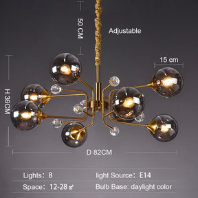 Glass Globes Chandelier|Sputnik Ceiling Fixtures Light|Magic Bean Mid Century Pendant