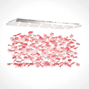 Multicolor Crystal Spiral Maple Leaf Chandelier