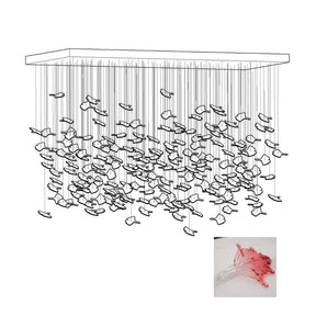 Multicolor Crystal Spiral Maple Leaf Chandelier