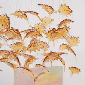 Multicolor Crystal Spiral Maple Leaf Chandelier