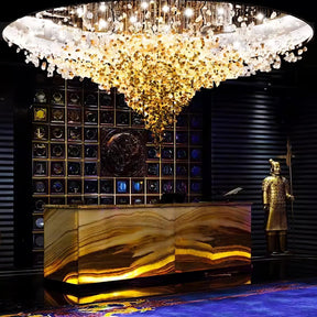Crystal Stone Crystal Spiral Chandelier