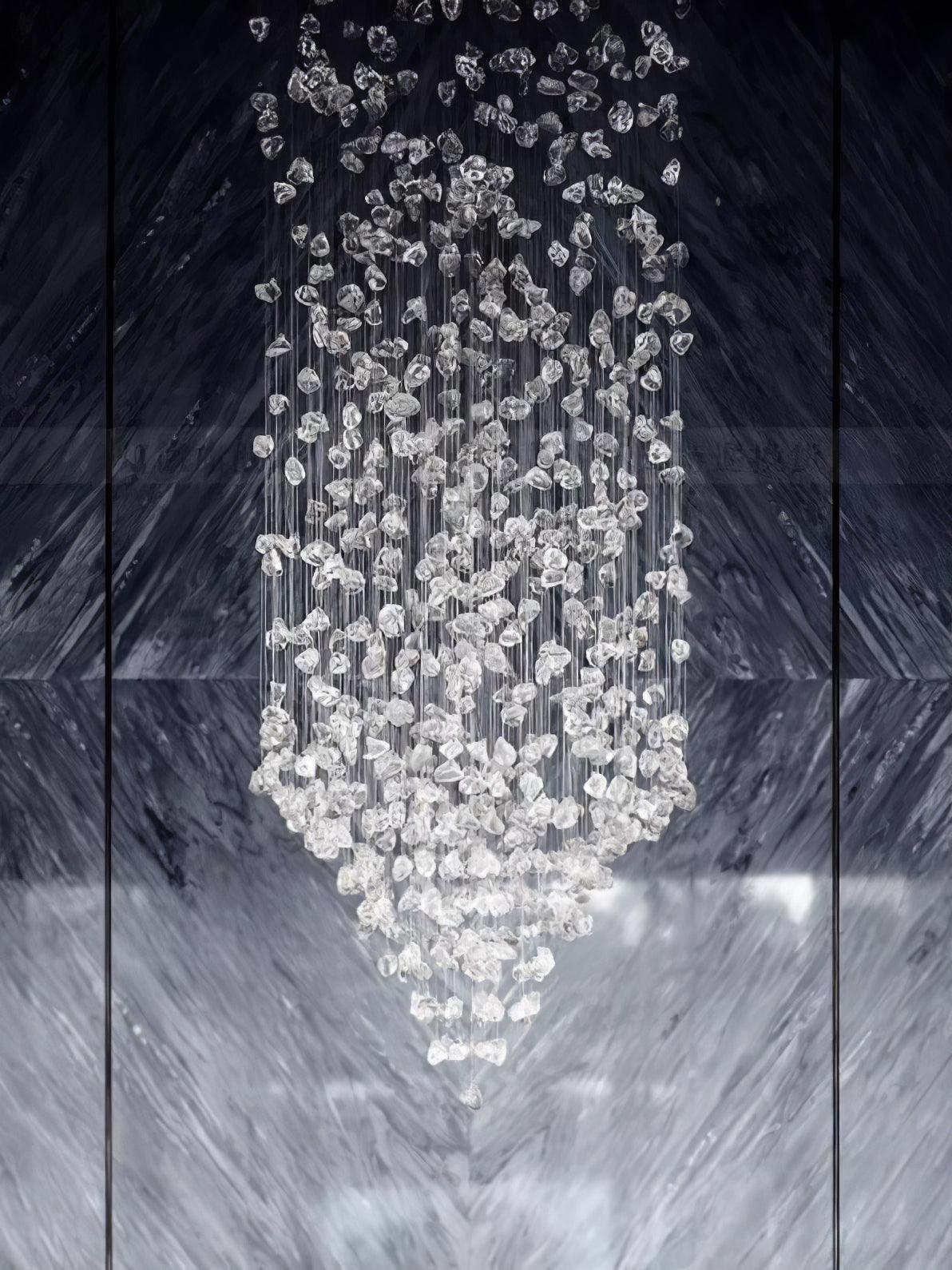 Crystal Stone Crystal Spiral Chandelier